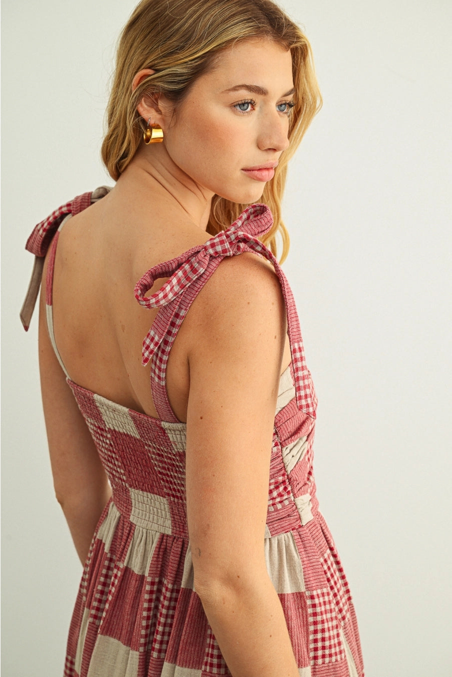 Gingham and Stripe Patch Maxi