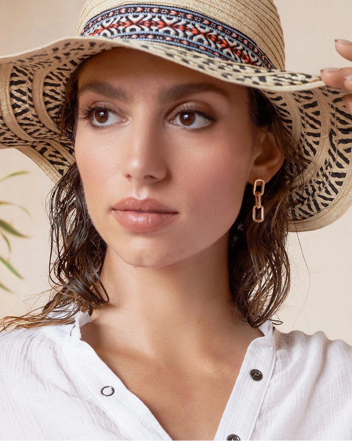 Gold Links Hoop Earrings