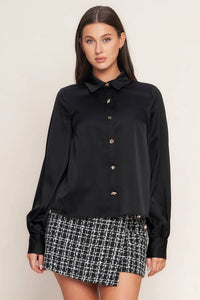Blouson Sleeve Collared Top