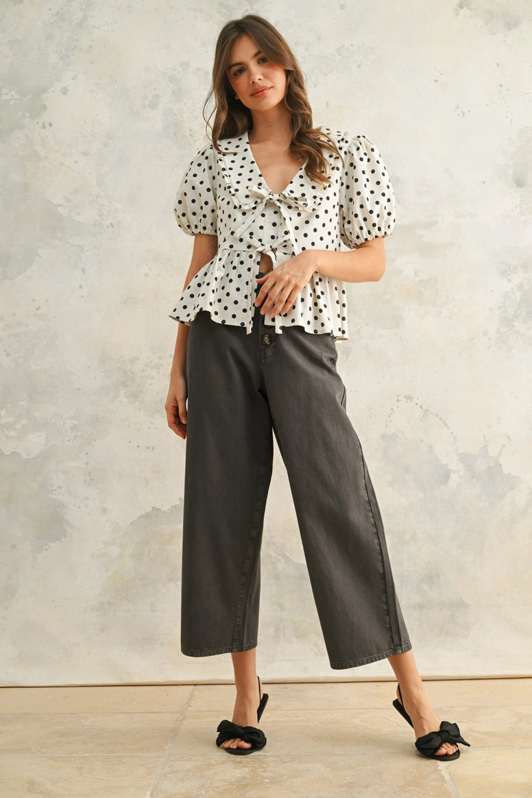 Button Front Cotton Pants