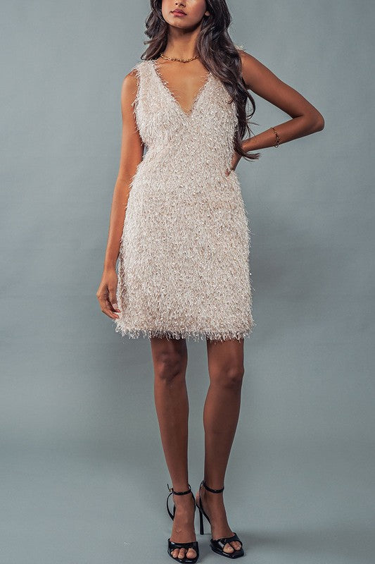 Shaggy Eyelash Mini Dress