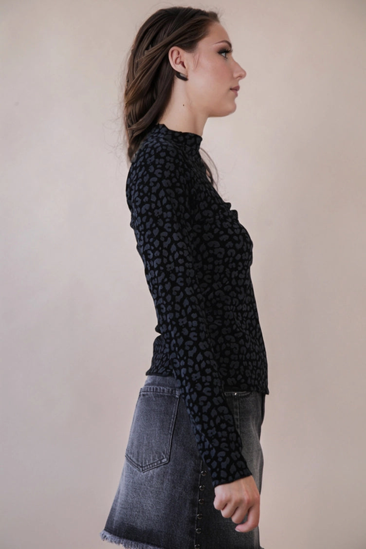 Mock Neck Fitted Top