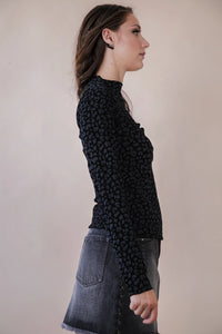 Mock Neck Fitted Top