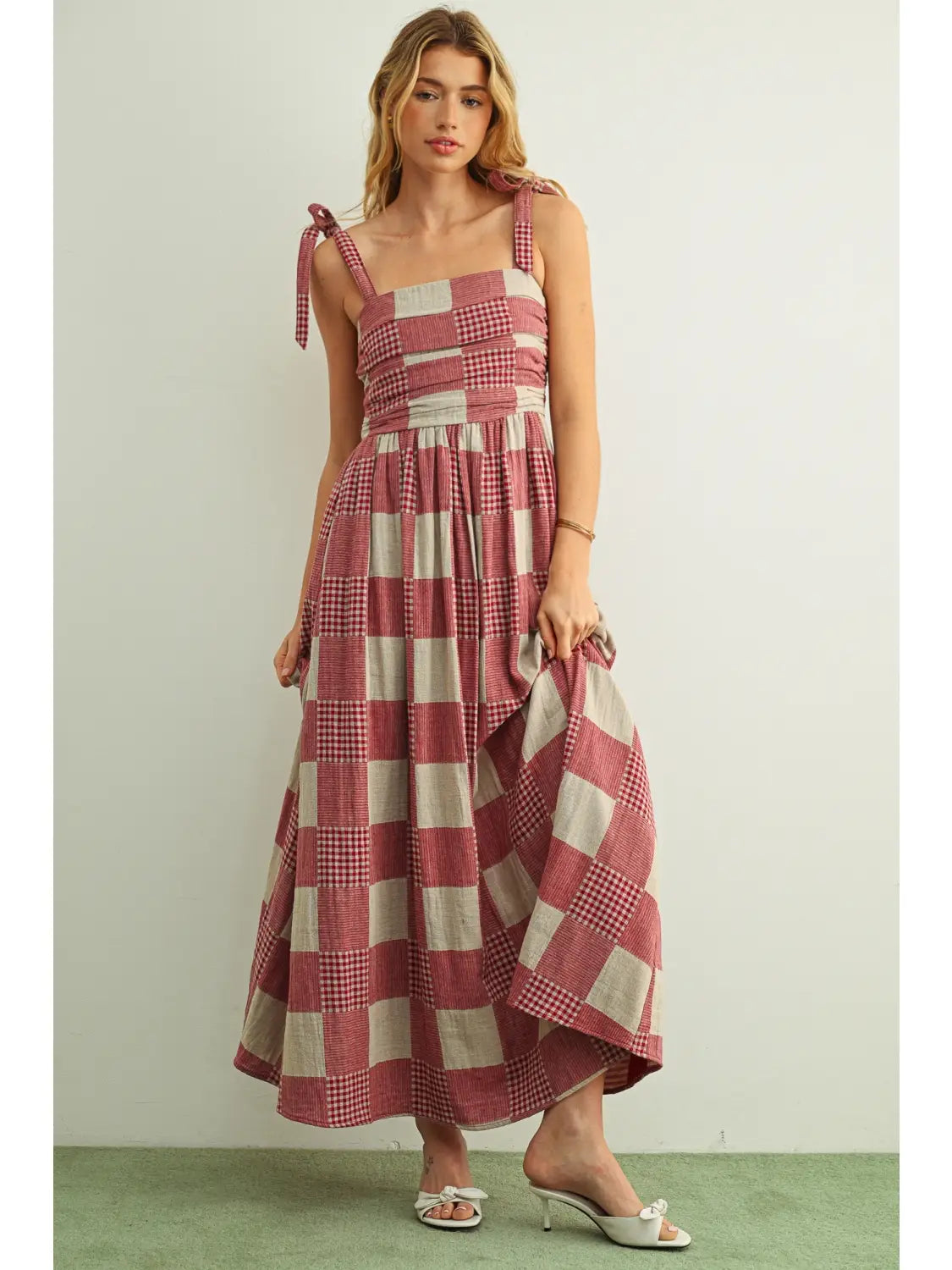 Gingham and Stripe Patch Maxi