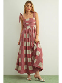 Gingham and Stripe Patch Maxi