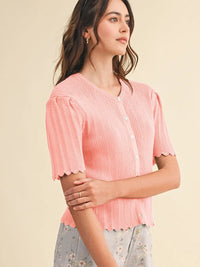 Scalloped Pointelle Cardigan
