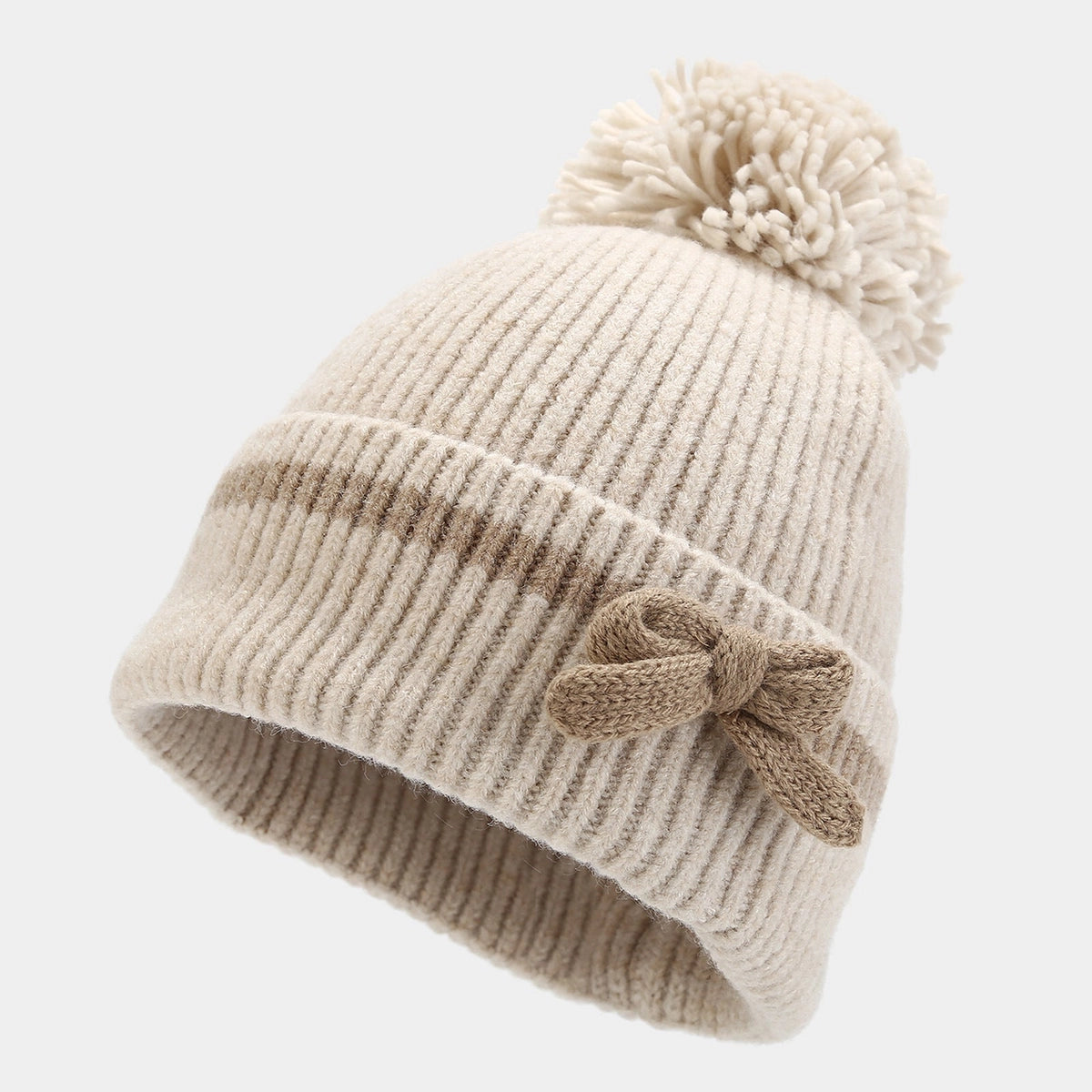 Bow Knot Pom Beanie