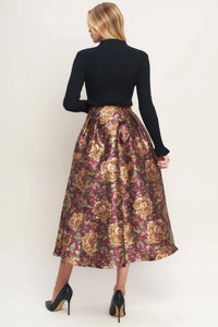Printed Full Midi Skirt