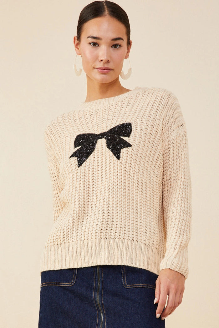 Sequin Bow Sweater