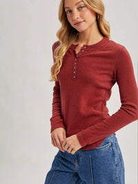 Henley Dolphin Hem Top