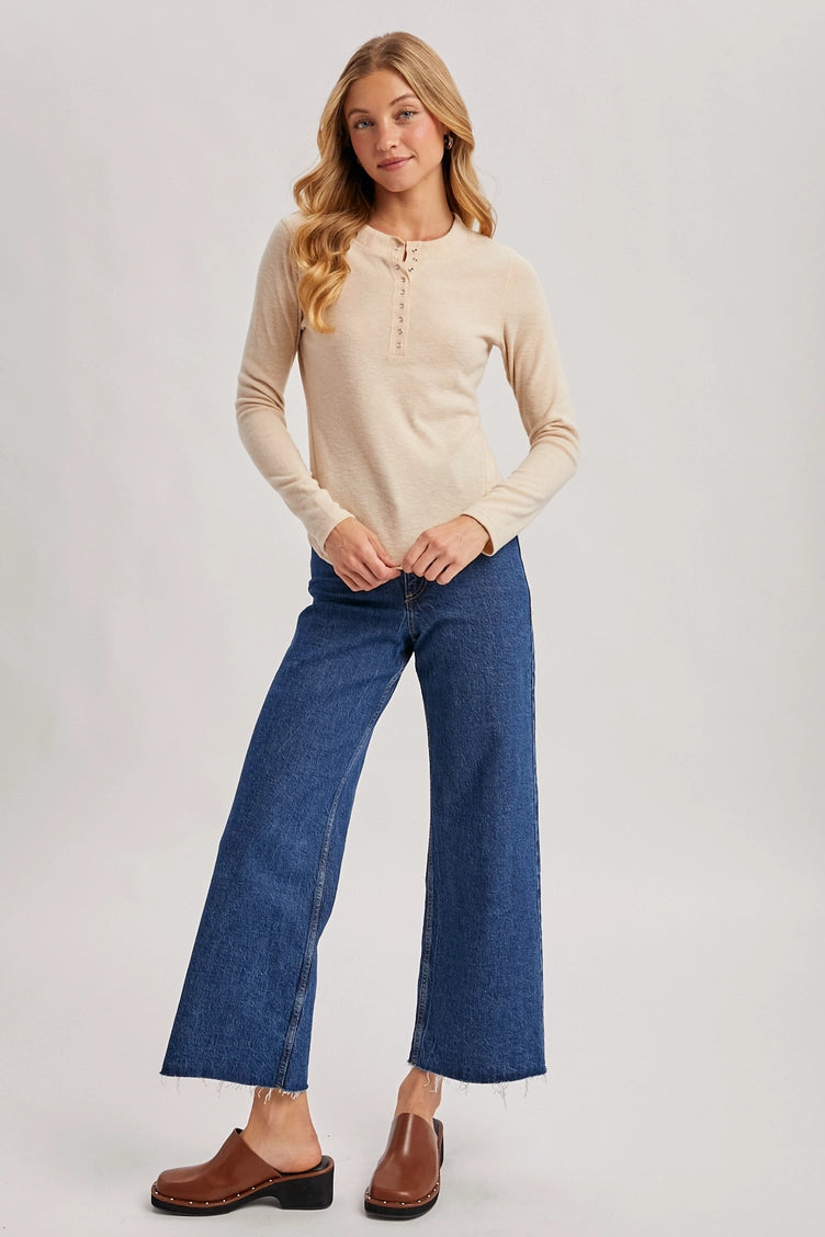 Henley Dolphin Hem Top