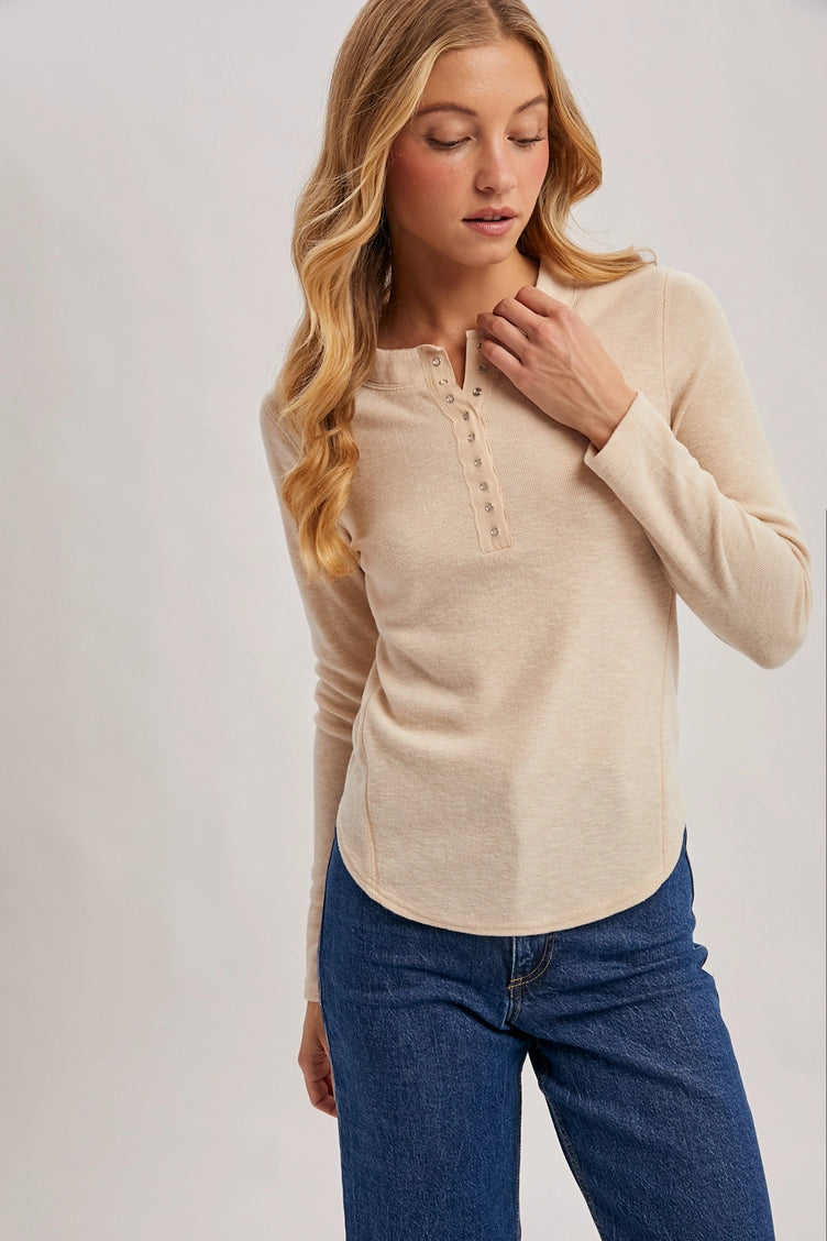 Henley Dolphin Hem Top