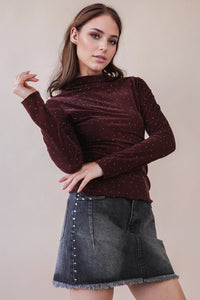 Mock Neck Fitted Top