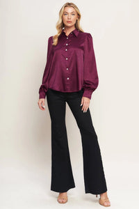 Puff Sleeve Collared Top