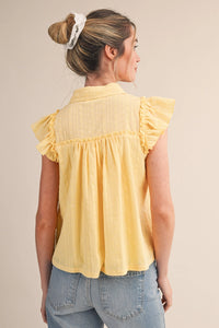 Ruffle Button Down