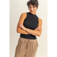 Ribbed Mock Neck Top