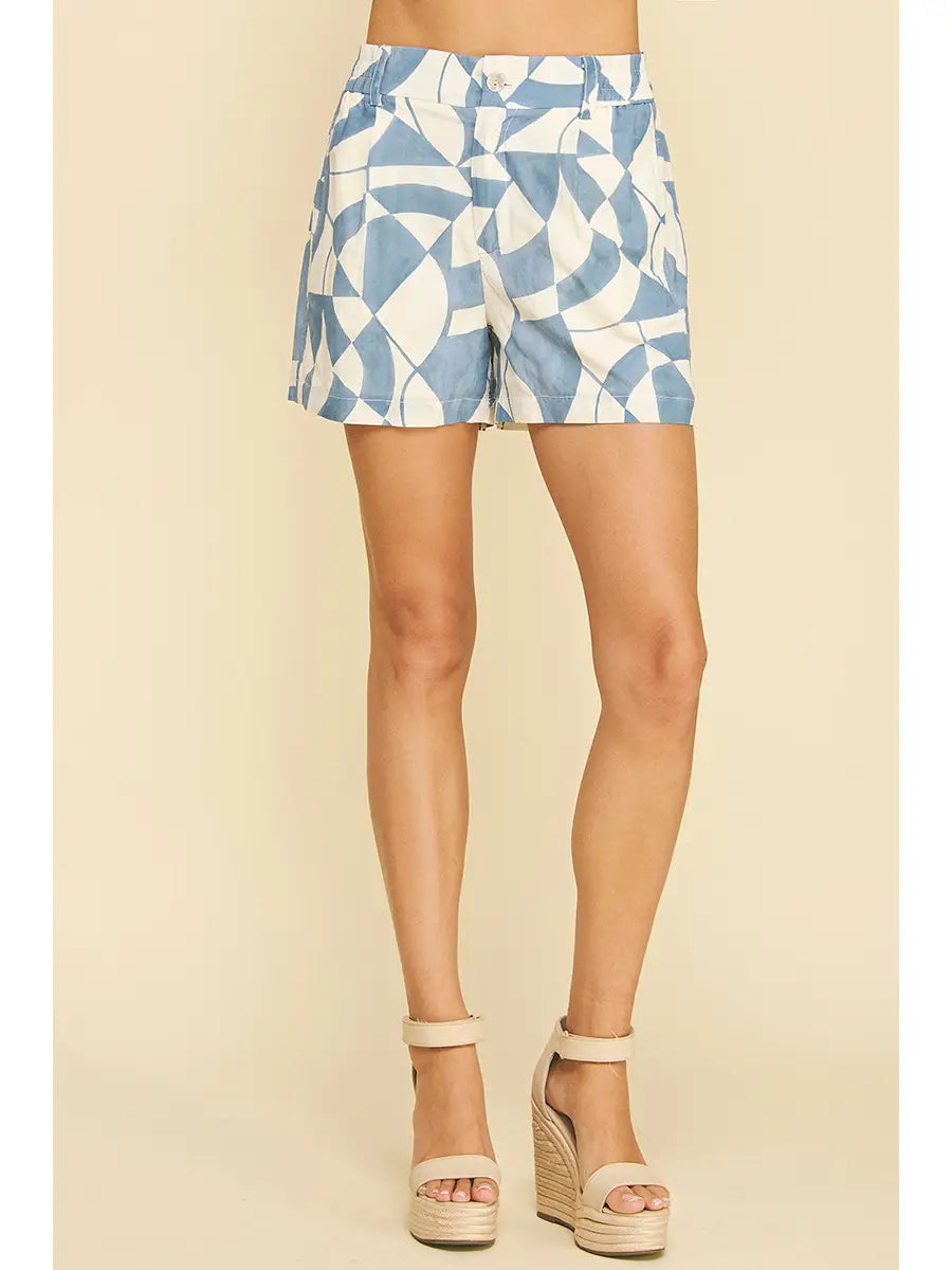 Printed High Waisted Shorts