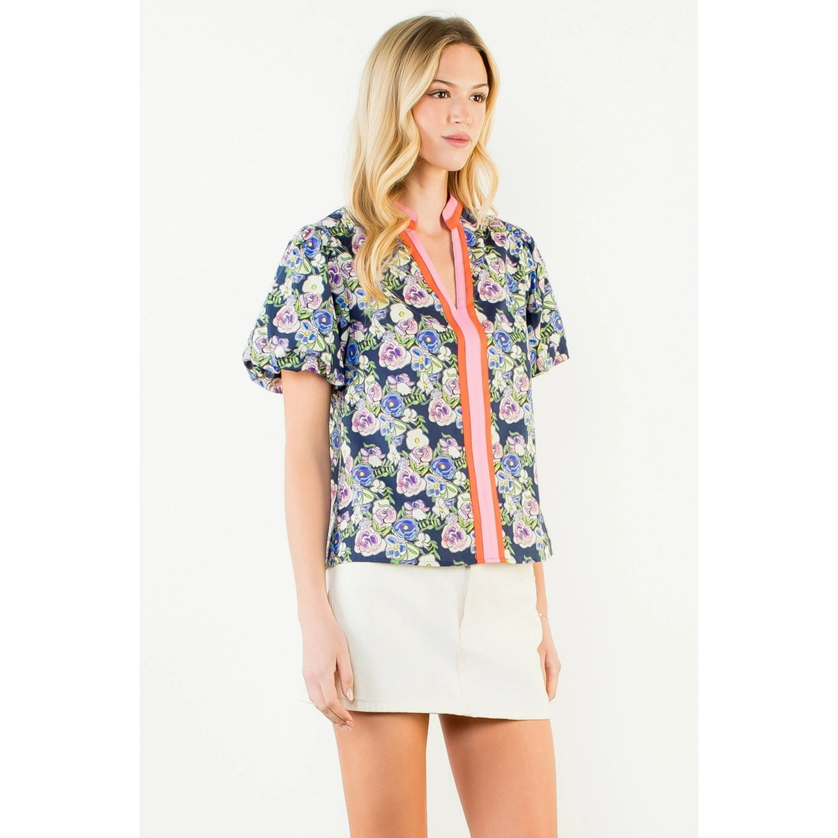 Puff Sleeve Floral Top