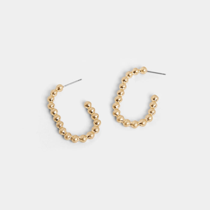 Beaded Open Oval Earrings