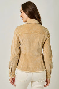 Washed Corduroy Peplum Jacket