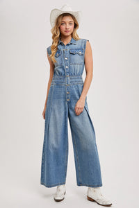 Denim Sleeveless Jumpsuit