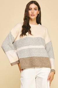 Colorblock Soft Yarn Sweater