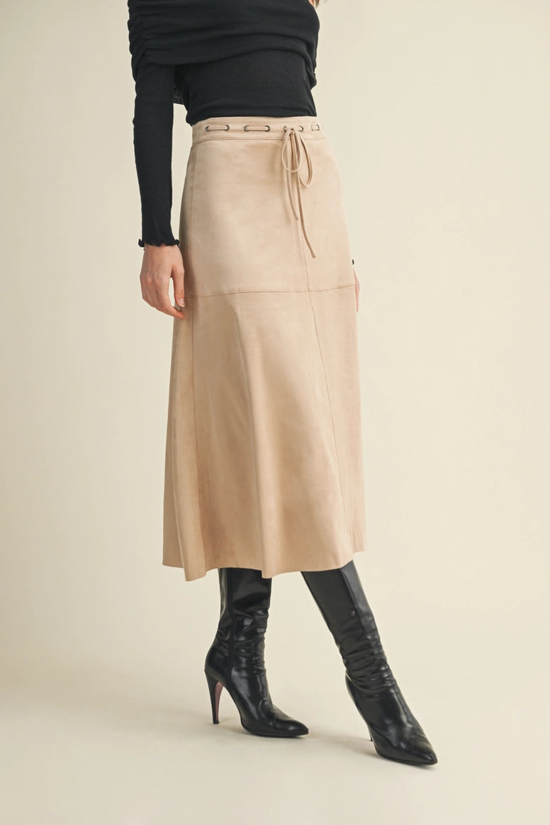 Suede A Line Skirt