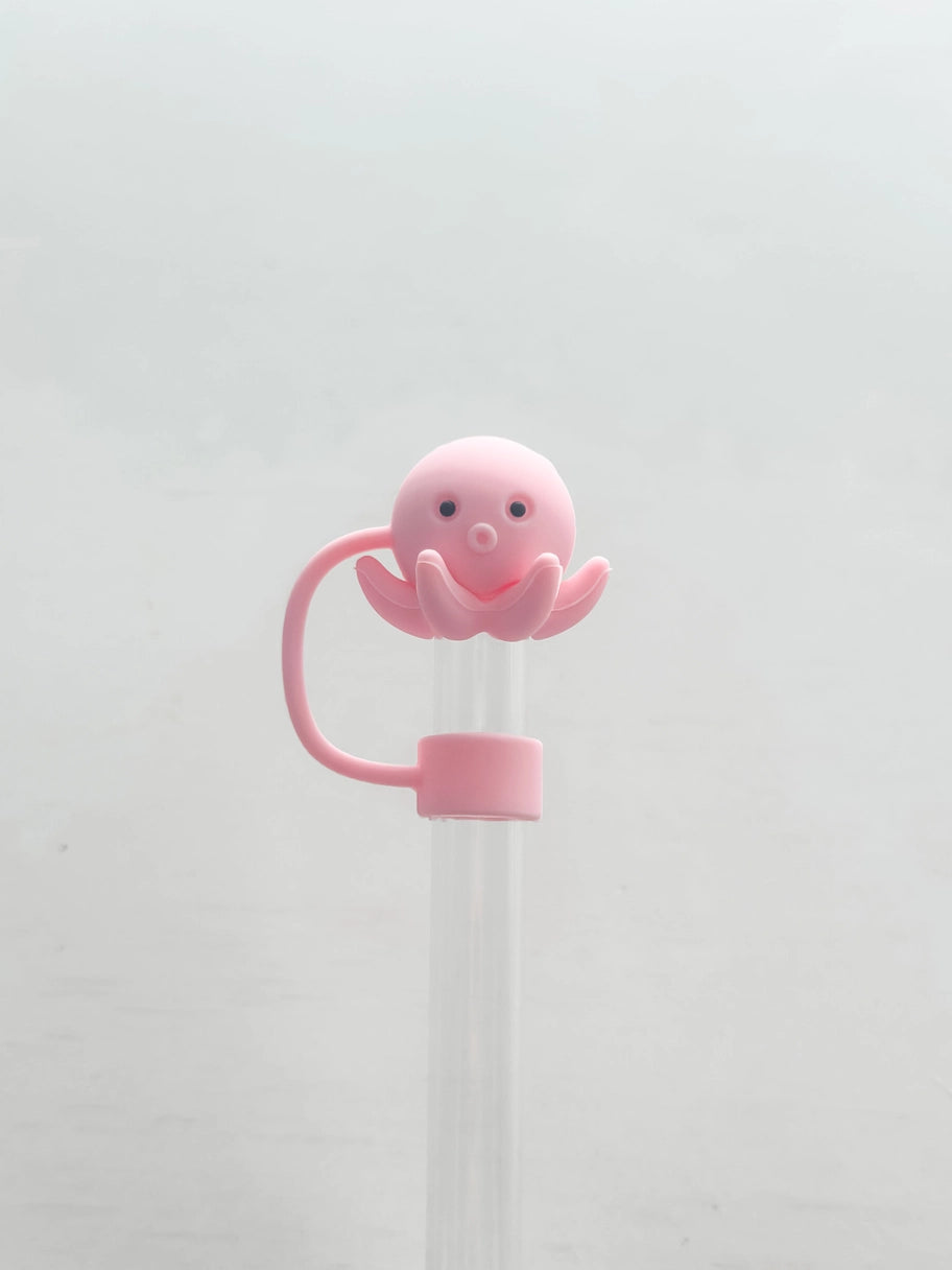 Pink Octopus Straw Cover