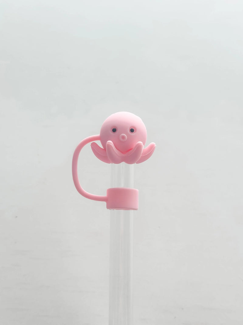 Pink Octopus Straw Cover