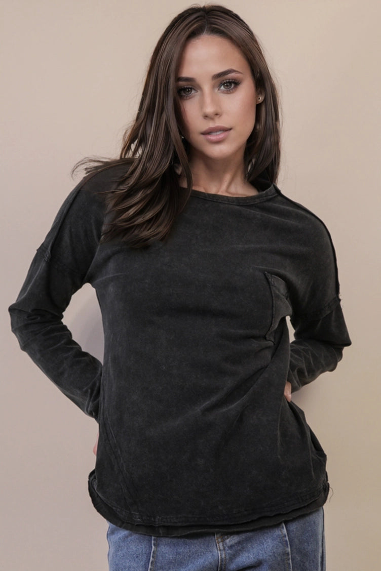 Mineral Washed Knit Top