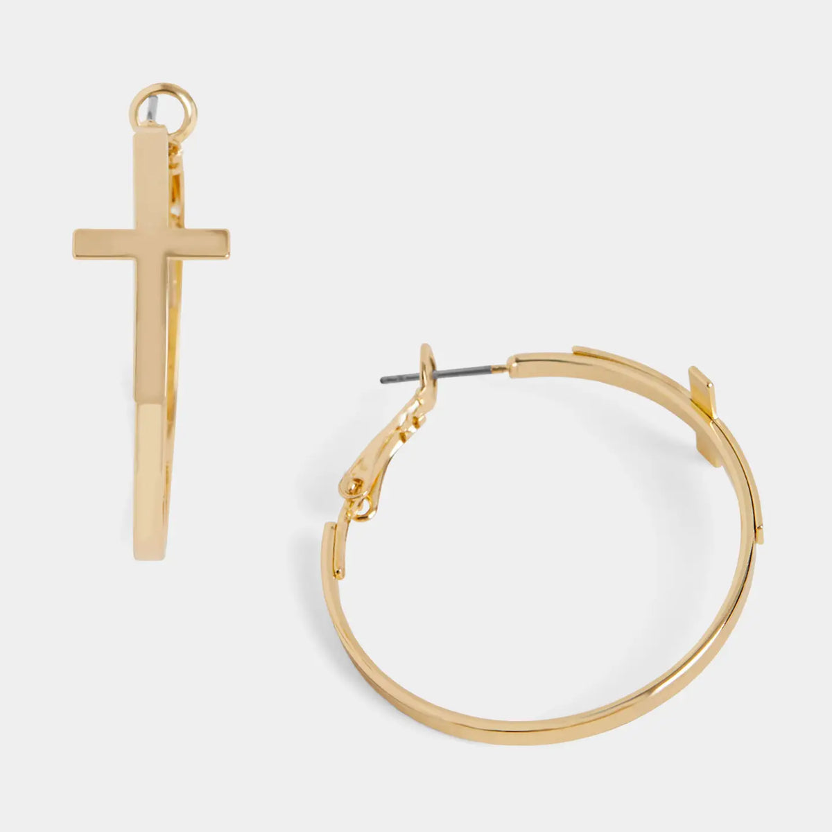 Hoop Cross Earrings