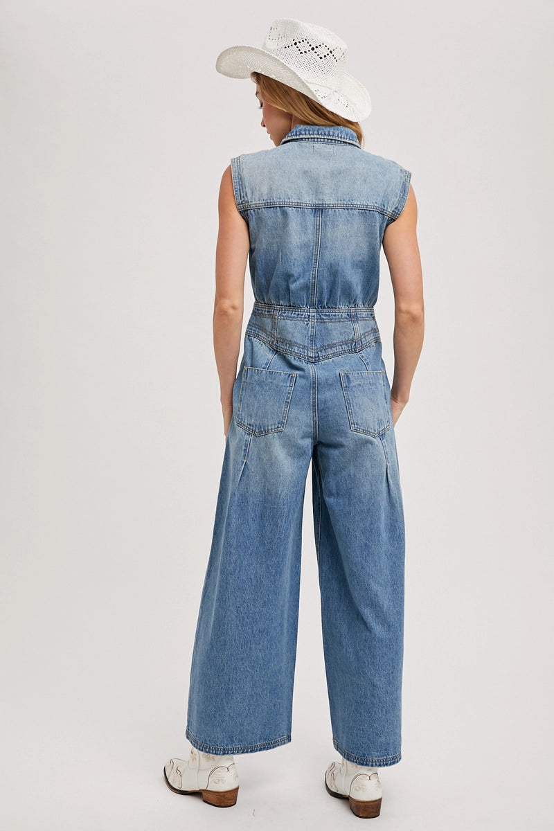 Denim Sleeveless Jumpsuit