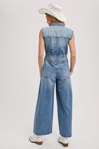 Denim Sleeveless Jumpsuit
