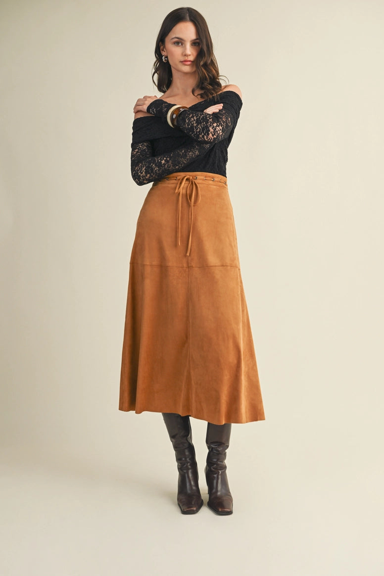 Suede A Line Skirt