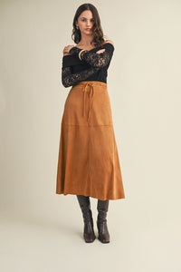 Suede A Line Skirt