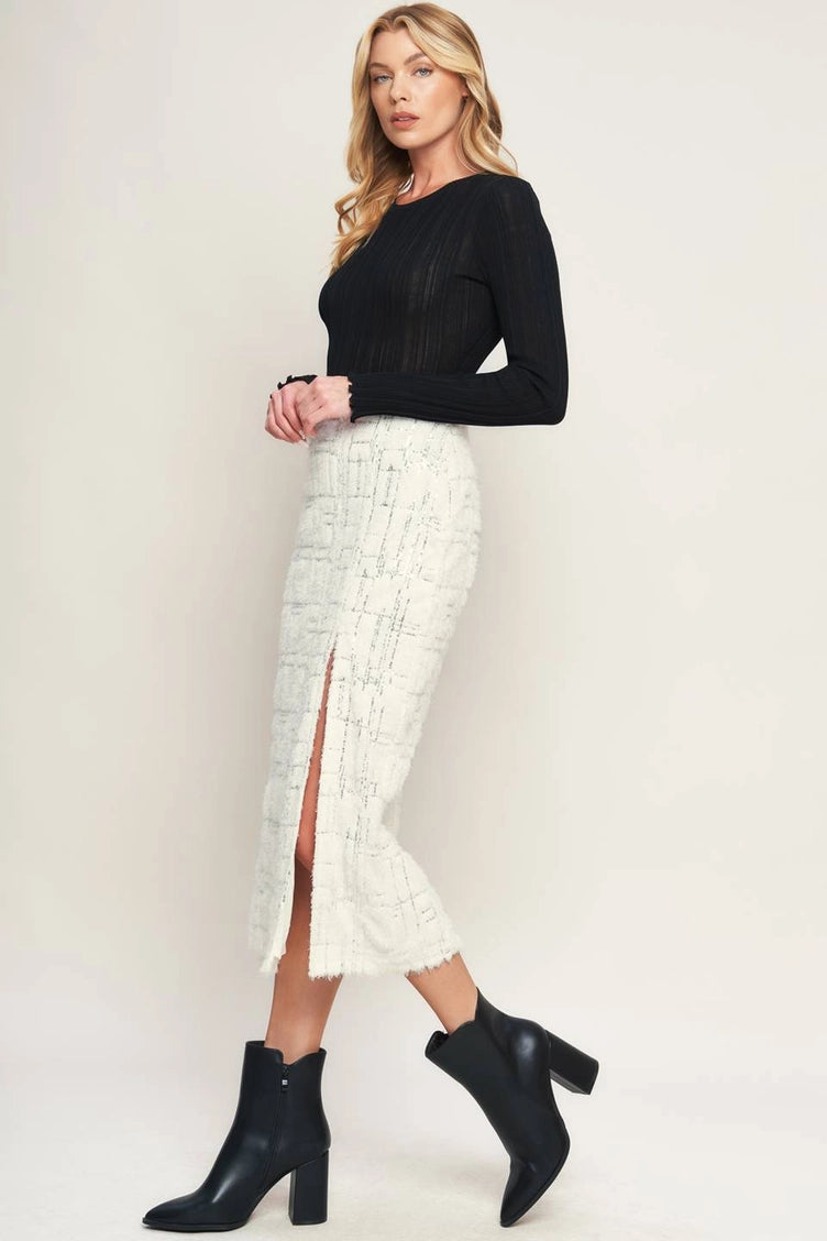 Textured Midi Skirt