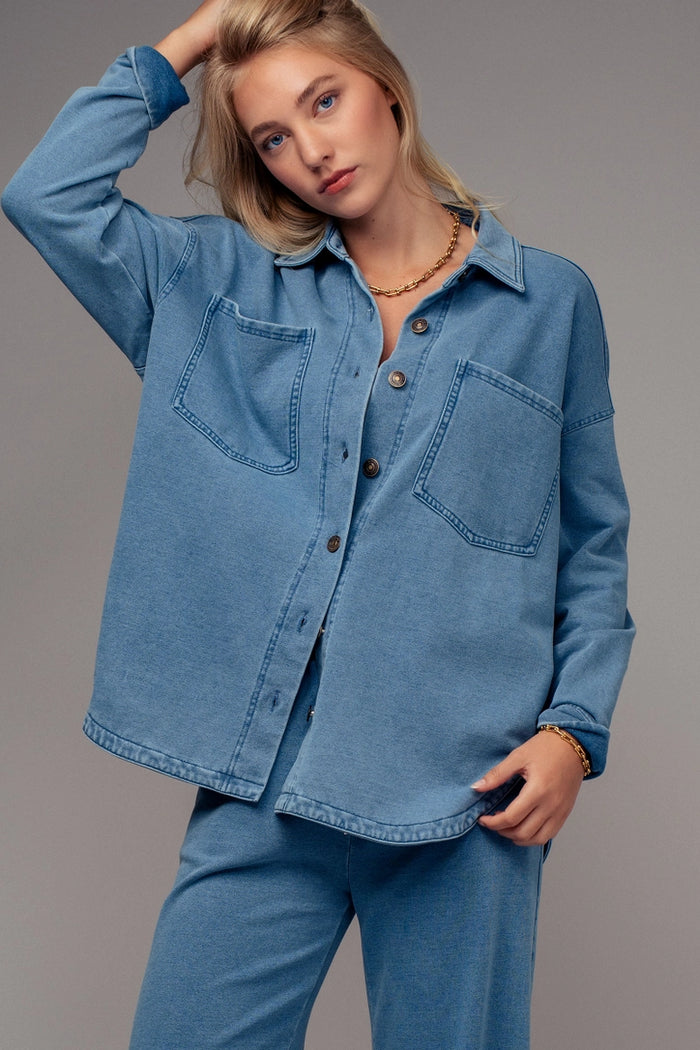 Western Relaxed Denim Top