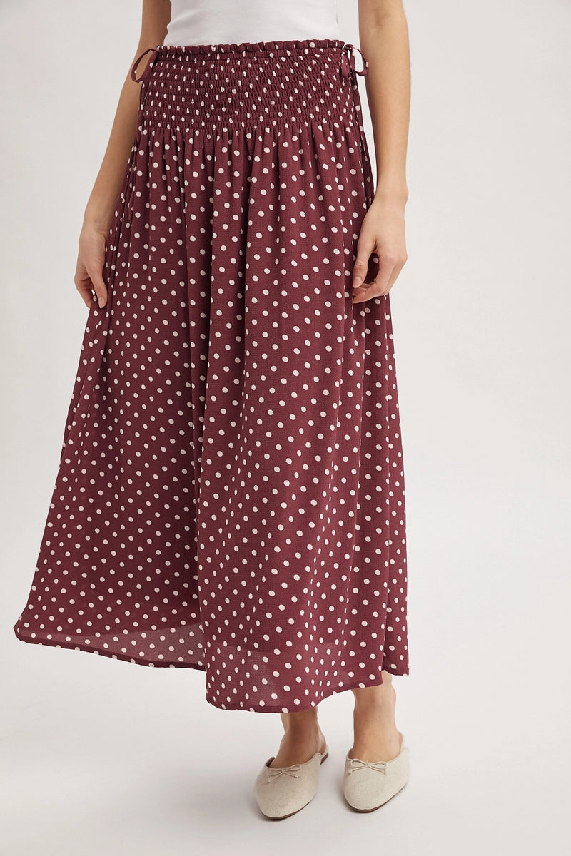 Polka Dot Midi Skirt