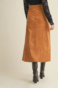 Suede A Line Skirt