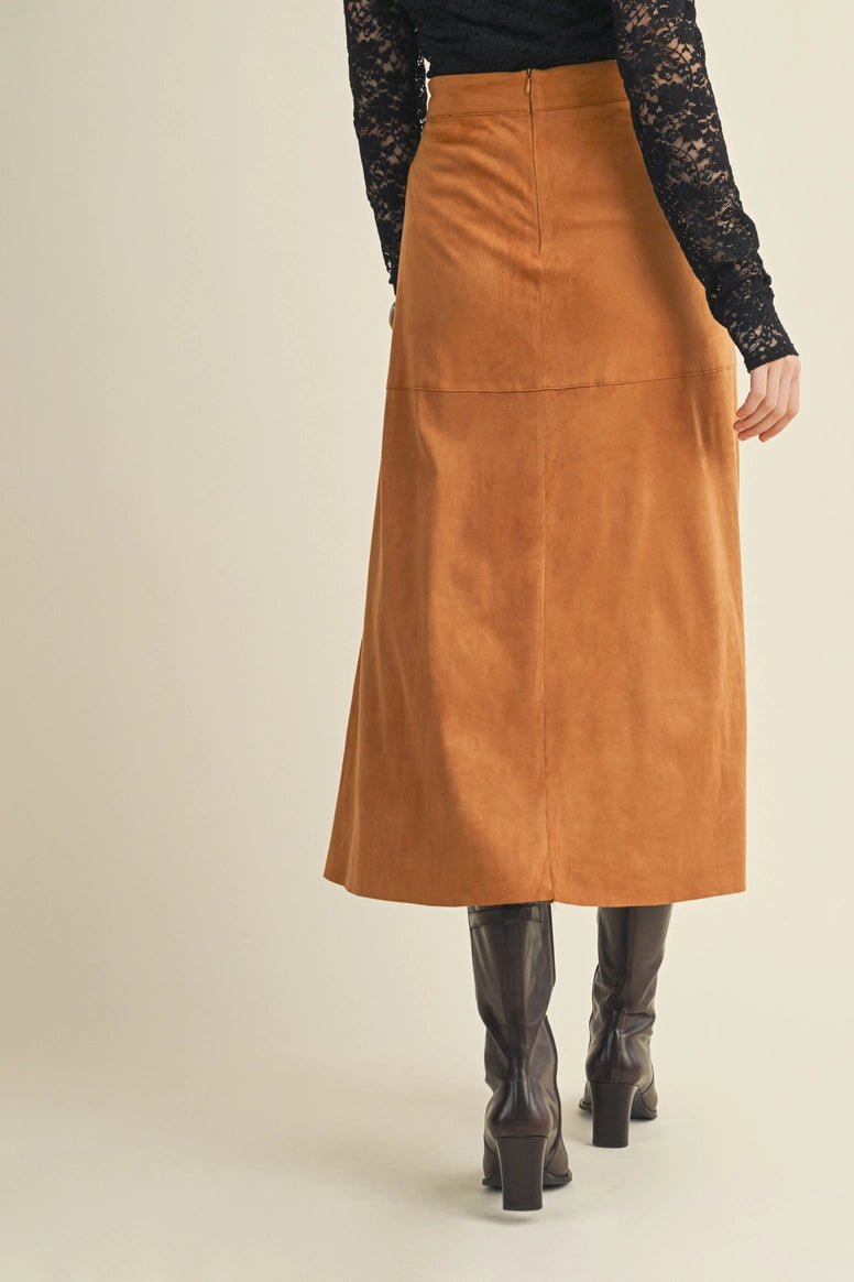 Suede A Line Skirt