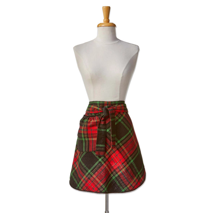 Christmas Plaid Half Apron