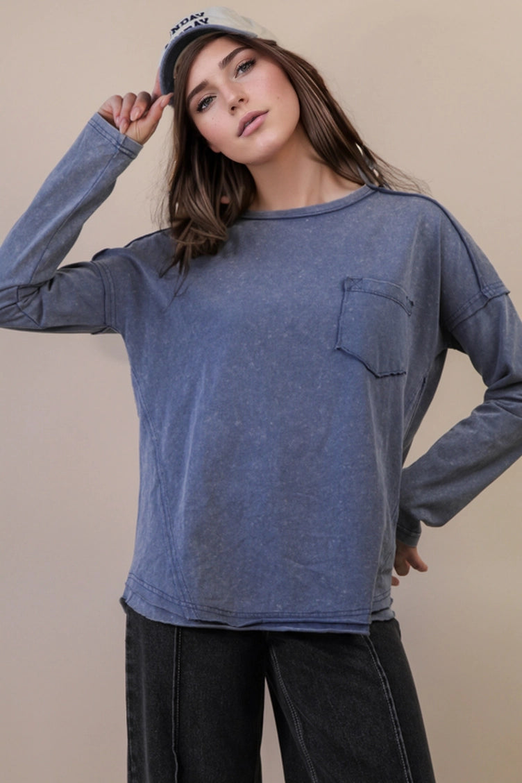 Mineral Washed Knit Top