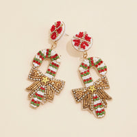 Candy Cane Beaded Earrings