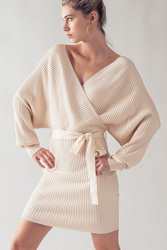 Wrap Sweater Dress