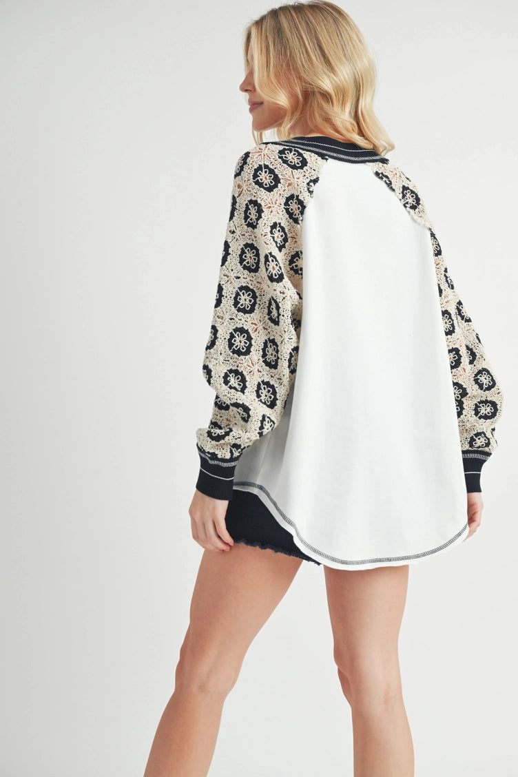 Deina Crochet Sleeve Tee