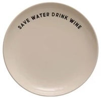 Plate with Wine Saying