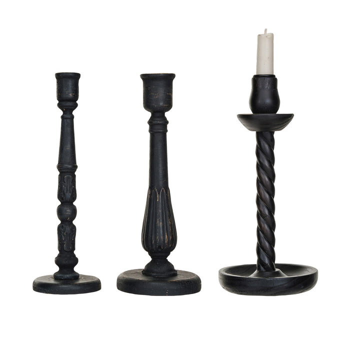 Distressed Wood Taper Holder