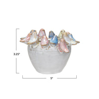 Birds Stoneware Planter