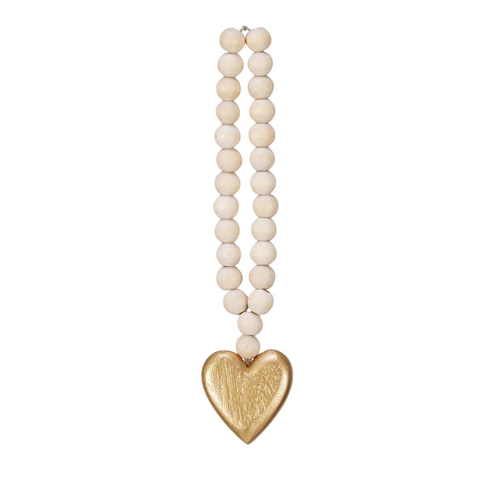 Heart Wood Bead Garland