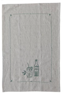 Beverage Embroidered Tea Towel